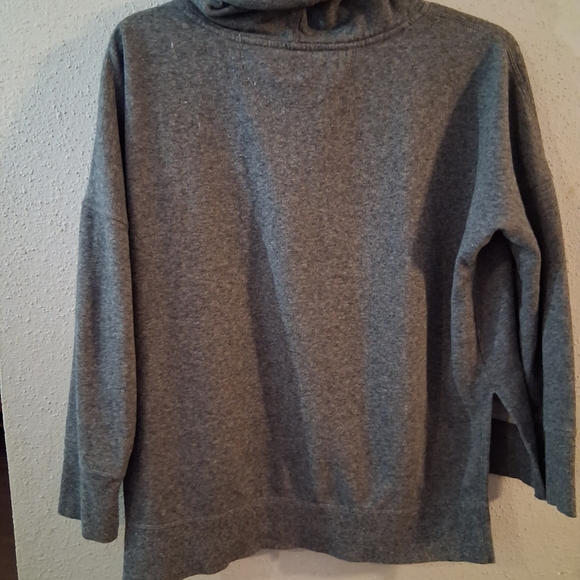 Calvin Klein Women’s Gray Cowl Neck Pullover Sweatshirt – Cozy Logo Sweater - Picture 3 of 7